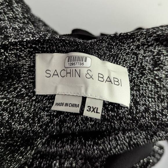 Sachin Babi Pippa Black Metallic Knit Pullover Sweater Size XL Women's Preowned - Picture 4 of 9